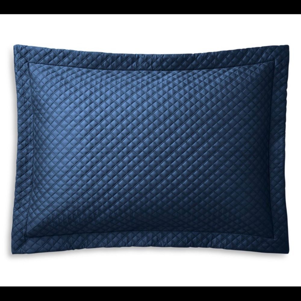 Ralph Lauren Quilted Sateen Argyle Sham - Standard Pillowcase - Open box